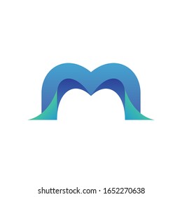 plantilla de elemento de logotipo de letra m abstracta