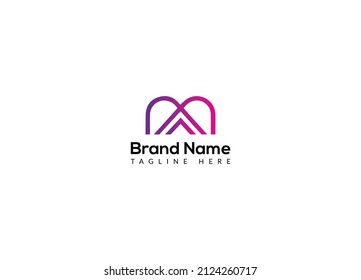 Abstract M letter modern initial lettermarks logo design