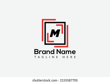 Abstract M letter modern initial logo design