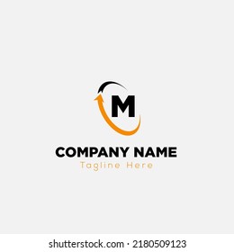 Abstract M letter modern initial unique logo design template