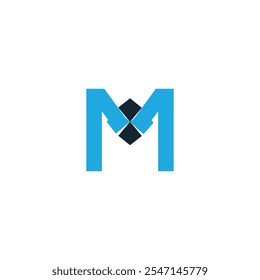 Abstrakter M-Buchstabe modernes anfängliches Logo-Design