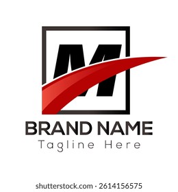 Abstract M letter modern initial lettermarks logo design	
