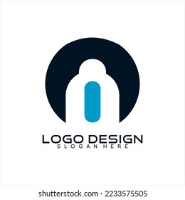 Abstrakter M-Brief Vektor Logo Design mit Kreis.