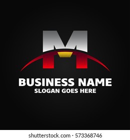 Abstract M letter vector logo icon template