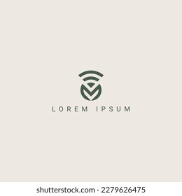 Resumen De M Letra Wifi Concepto De Diseño De Logotipo Inalámbrico.