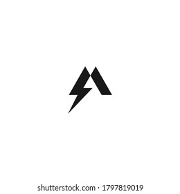 logotipo abstracto de m. icono eléctrico
