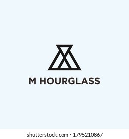 abstract m logo. hourglass icon