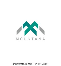 Abstract M logo icon, mountain concept design.