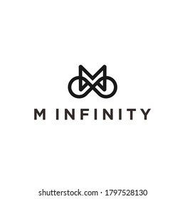 abstract m logo. infinity icon