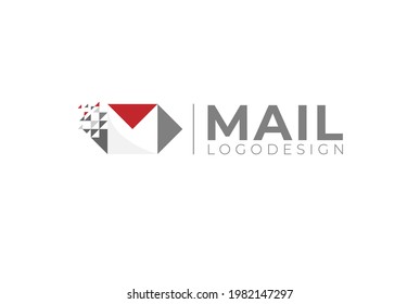 Abstract M logo, letter M with digital mail icon combination, usable Business and company logos, flat design logo template,vector illustration
