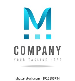 Abstrakter m Logo-Brief für Identitätsunternehmen, Design-Template minimalistisches Emblem, Vektorsymbol, moderne elegante Schrift, minimalistische Elemente digital, Engineering, Innovation, Technologie.