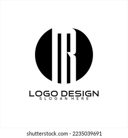 Abstract M R letter vector logo design with circle.