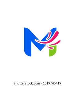 Abstract M round logo design template. Vector creative symbol set
