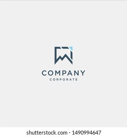 abstract "M" shape logo, mountain-themed with a modern look