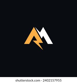 Abstract M volt logo design - vector