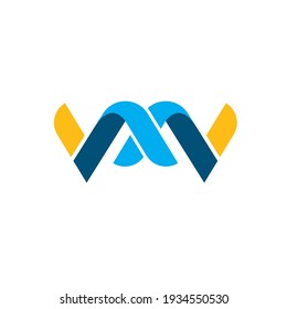 abstract M or w  Letter icon  Template Vector  illustration design template