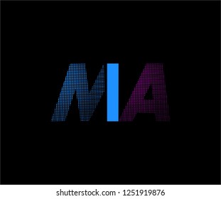 Abstract MA pattern pixel bit squares geometric modern tech logo
