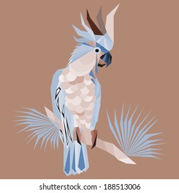 abstract macaw parrot on a branch
