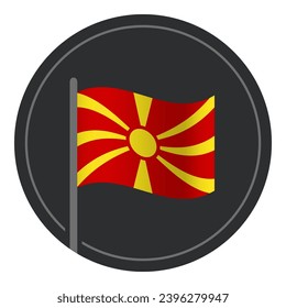 Abstract Macedonia Flag Flat Icon in Circle Isolated on White Background