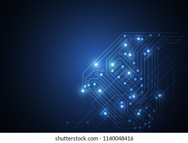 Abstract machine background with technology circuit board texture. Electronic motherboard illustration. Communication and engineering concept. Vector illustration