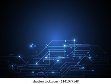 Abstract machine background with technology circuit board texture. Electronic motherboard illustration. Communication and engineering concept. Vector illustration