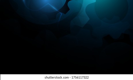 Abstract Machine Cogwheel, Gears in Dark Blue Background. Vector Illustration
