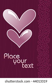 abstract macro background with set of romantic heart