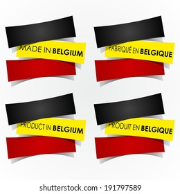 Abstract Made In Belgium Badges vector illustration