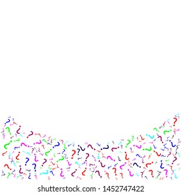 Abstract made of colorful question marks on white background. Vector illustration