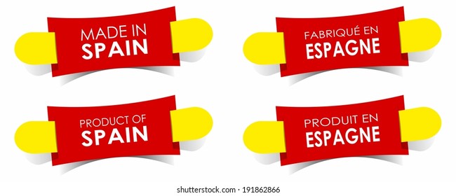 Abstract Made In Spain Badges vector illustration