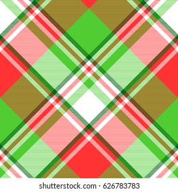Abstract madras seamless pattern fabric texture. Vector illustration.