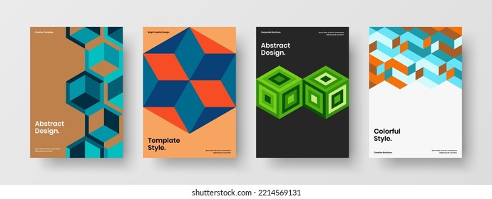 Abstrakter Magazin decken Vektordesign-Konzept Set. Minimalistisches geometrisches Seitenlayout-Paket.