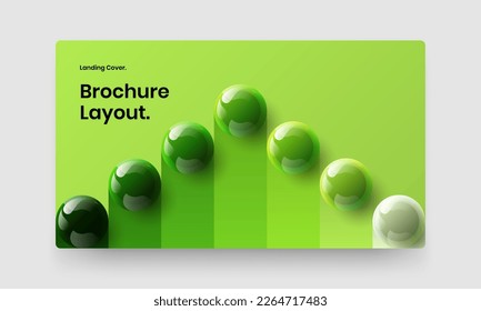 Abstract magazine cover vector design template. Trendy 3D balls flyer layout.
