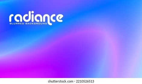Abstract magenta and azure radiance blurred background with color transitions. Multicolor neon vector graphic pattern