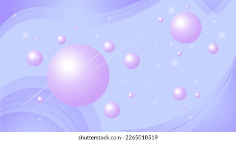 Abstract magenta background with 3d sphere, wave and dot. Website wallpaper, cover, design template, print, flyer, poster, banner. 