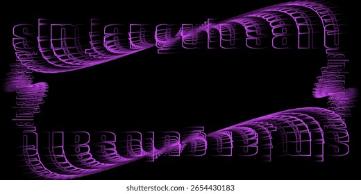 Abstrakte magenta Geometrische Wellenform Design schwarz Moderne Typografie auf dunklem Hintergrund. EPS10