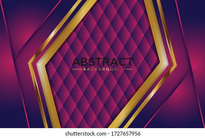Abstract magenta gradient background with golden lines