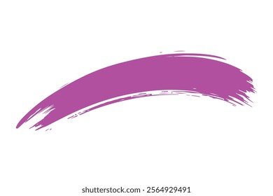 Abstract magenta paint brushstroke on white background.