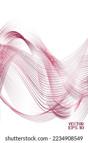 Abstract Magenta and Pink Pattern with Waves. Striped Linear Texture. Vector. 3D Illustration