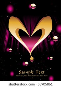 abstract magenta rays background with romantic heart