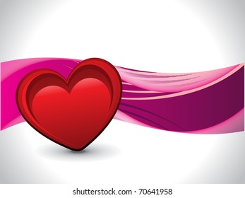 abstract magenta wave background with isolated romantic heart