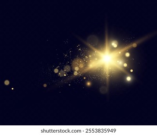 Abstract magic background with glow light effects. Sparkling particles and luminous bokeh create a dreamy, enchanting design. Suitable for festive, fantasy, and artistic themes.