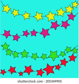 abstract magic bokeh colorful  star on a blue background