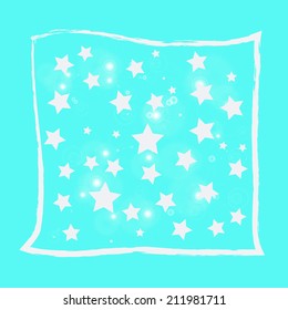 abstract magic bokeh white star on a blue background