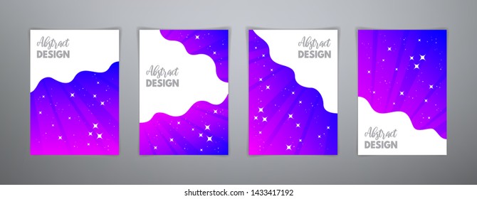Abstract magic bright gradients templates. Set of vector colorful holiday minimal background in blue and pink colors for banners, flyer, magazine article, web page, invitation, booklet and brochure