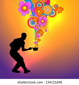 Abstract Magic Hat colorful Background