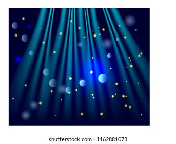 Abstract magic light background. Blue holiday burst