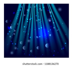 Abstract magic light background. Blue holiday burst