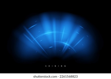 Abstract magic light background. Blue holiday burst. Blue glowing shiny lines effect vector background. Luminous lines of speed. Light glowing effect. Light trail wave.