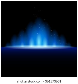 Abstract magic  light background. Blue holiday burst